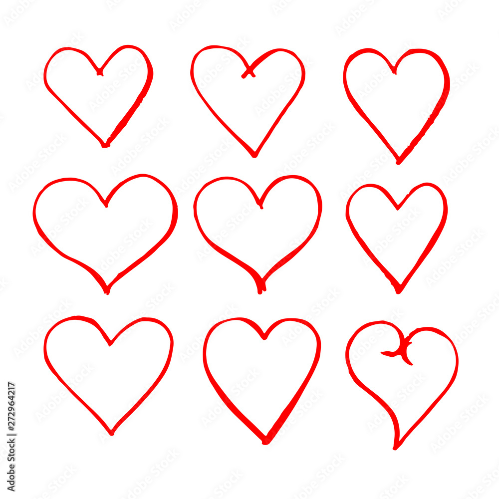 Hand drawn heart icon sign Hand drawn heart icon sign