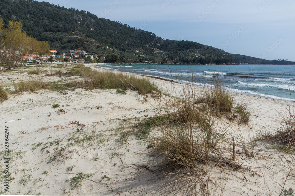 The Famous Golden beach at Thassos island, East Macedonia and Thrace, Greece The Famous Golden beach at Thassos island, East Macedonia and Thrace, Greece