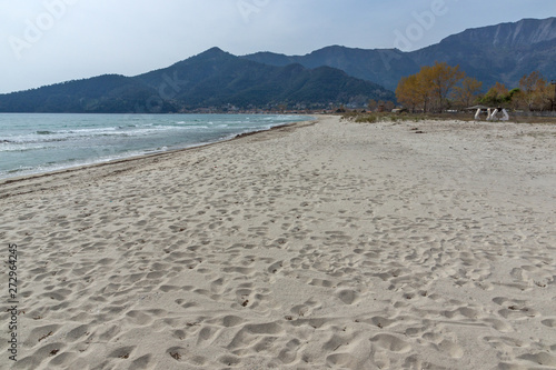 The Famous Golden beach at Thassos island  East Macedonia and Thrace  Greece 