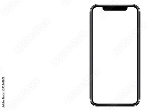 Smartphone similar to iphone xs max with blank white screen for Infographic Global Business Marketing investment Plan, mockup model similar to iPhonex isolated illustration of responsive web design. photo