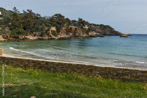 Panorama of beach at Thassos island, East Macedonia and Thrace, Greece  photo