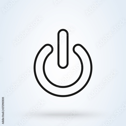 Power Switch On Off Simple vector. Line art modern icon design illustration.