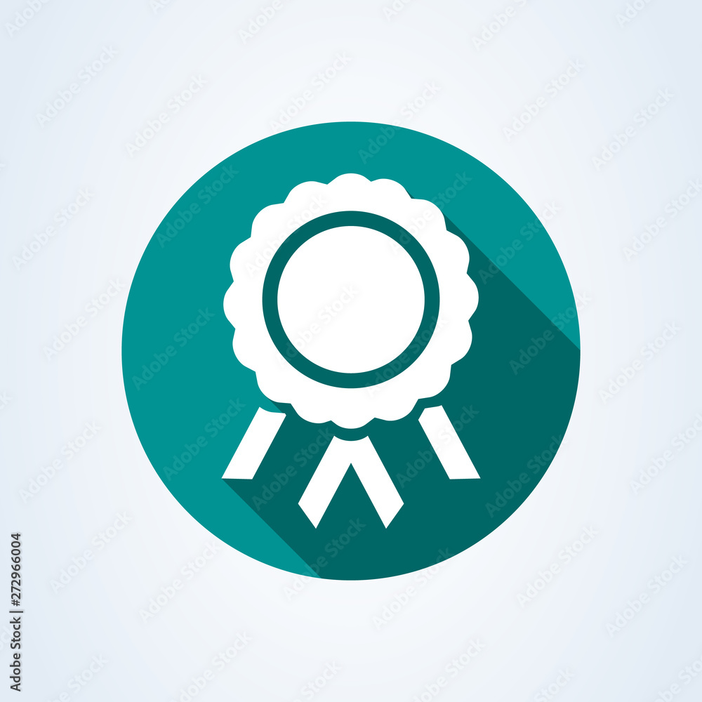 Certification seal ribbon, Simple vector modern icon design illustration.