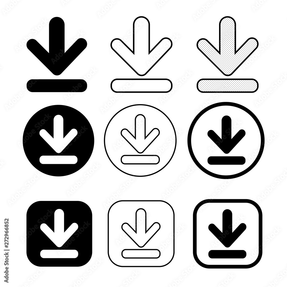 Fototapeta premium set of simple sign download icon