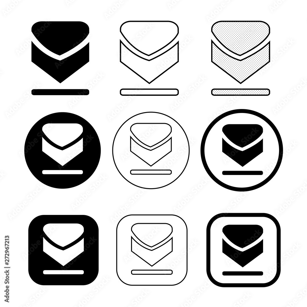 set of simple sign download icon set of simple sign download icon