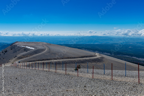 Mont Ventoux's summit has been likened to a moonscape, with the cap remaining exposed scree throughout the year after the snow has melted. photo