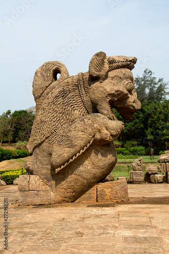 Simha-Gaja Sculpture, Konark photo