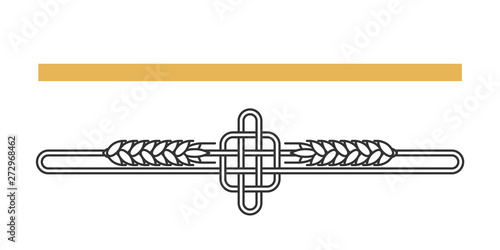 Wheat ears. Design element for bakery, brewing, wheat products. Line icon, symbol, sign.