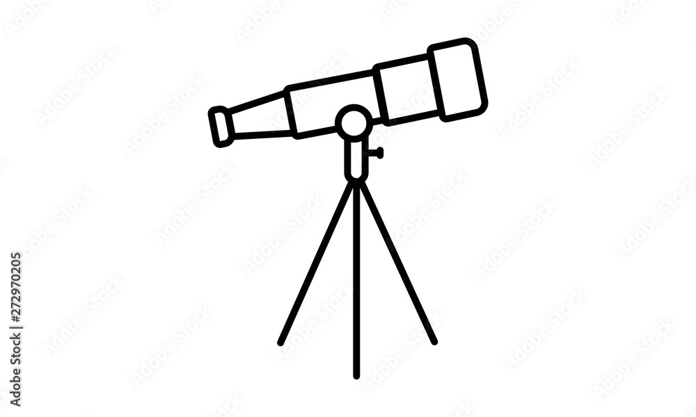 telescope icon. Element of education icon for mobile concept and web apps. Thin line telescope icon can be used for web and mobile - Vector telescope icon. Element of education icon for mobile concept and web apps. Thin line telescope icon can be used for web and mobile - Vector
