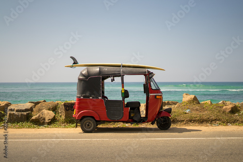 Photography surf tuk tuk  on the beach - Sri Lanka