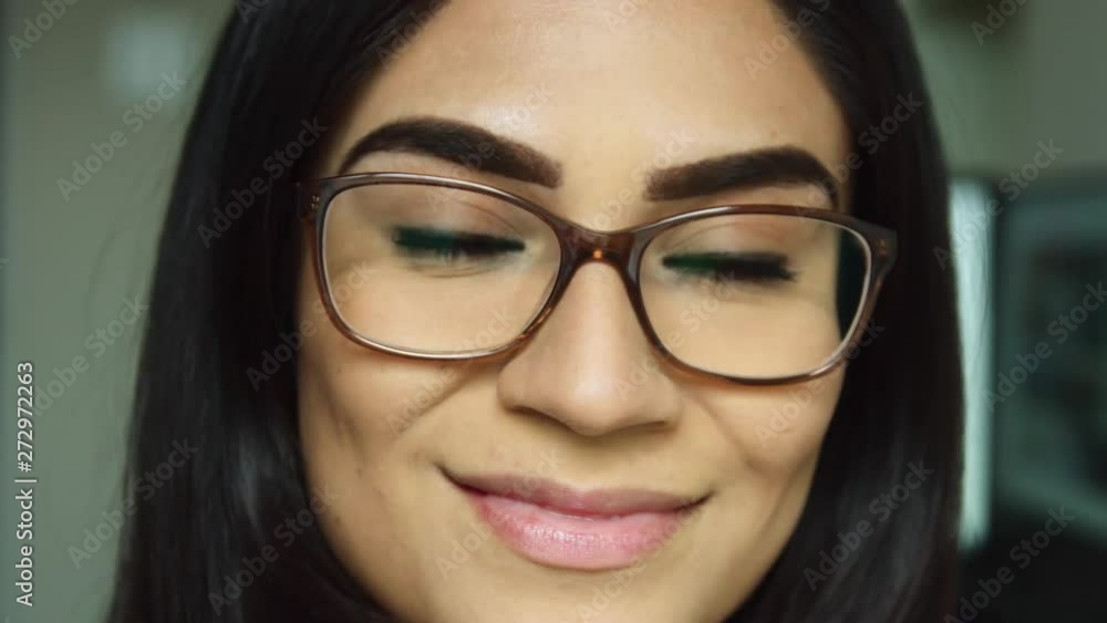 portrait of attractive woman student model posing with reading glasses for office business communication portrait of attractive woman student model posing with reading glasses for office business communication