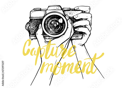 Taking a photo with photo camera