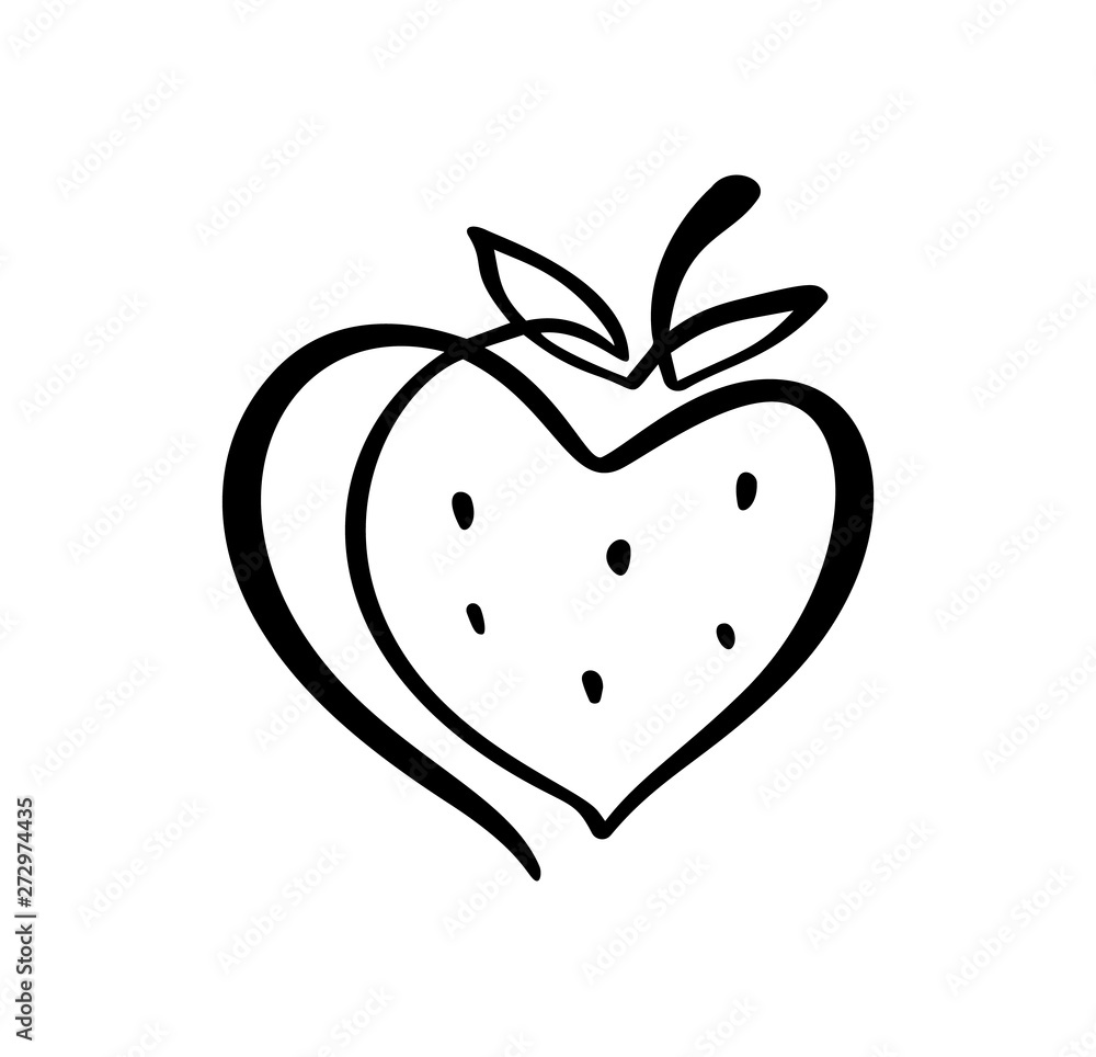 Strawberry hand drawn outline doodle icon. Vector sketch Logo illustration of healthy berry - fresh raw strawberry for print, web, mobile and infographics isolated on white background Strawberry hand drawn outline doodle icon. Vector sketch Logo illustration of healthy berry - fresh raw strawberry for print, web, mobile and infographics isolated on white background