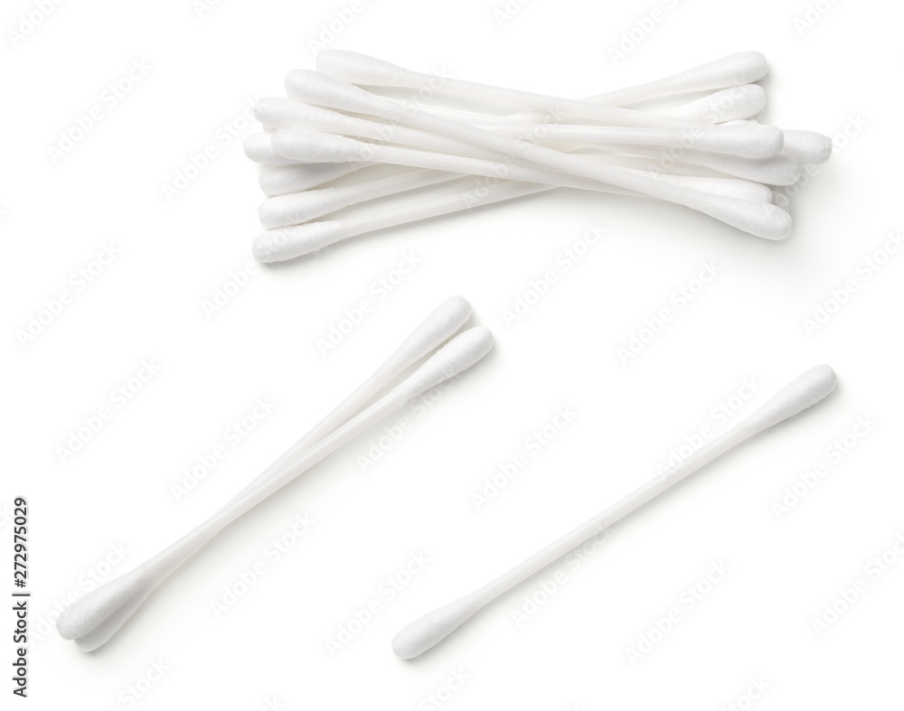 White Cotton Swab Isolated On White Background White Cotton Swab Isolated On White Background