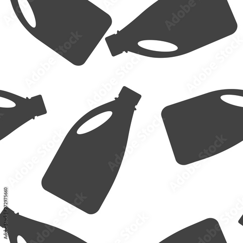 Bottle with chemical substance vector icon. Bottle with detergent, bleach seamless pattern on a white background.