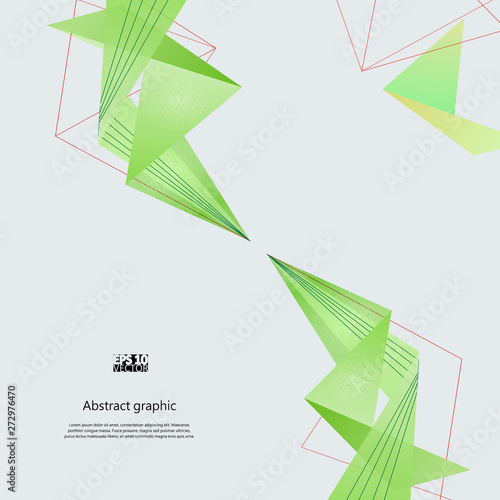 Abstract background with green modern polygons. Eps10 Vector illustration