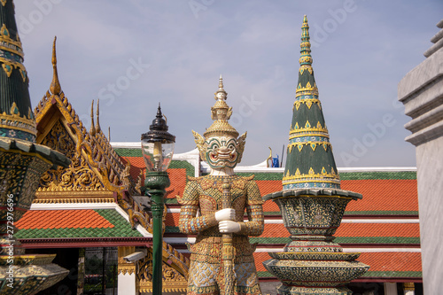Demon guardians at the Temple of the Emerald Buddha  Grand Palace  Bangkok  Thailand