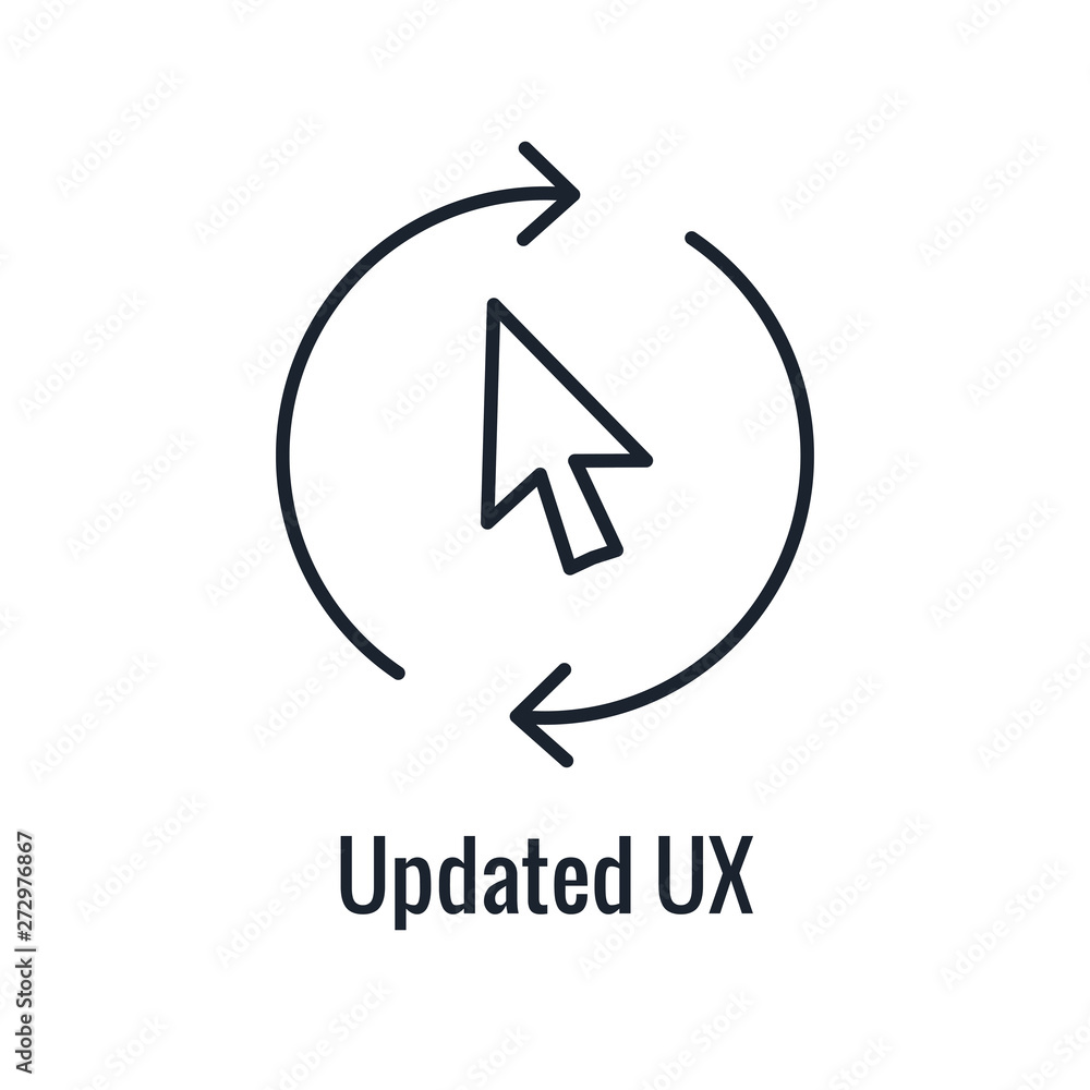 Website Update Icon - with arrows thin line - outline imagery Website Update Icon - with arrows thin line - outline imagery