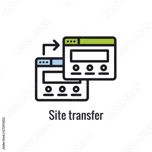 Website Data Transfer Icon with arrow imagery of transfer