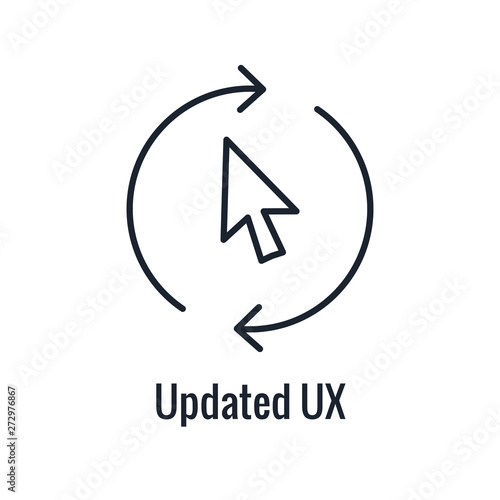 Website Update Icon - with arrows thin line - outline imagery