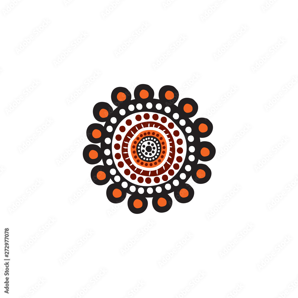 Aboriginal art dots painting icon logo design vector template Aboriginal art dots painting icon logo design vector template