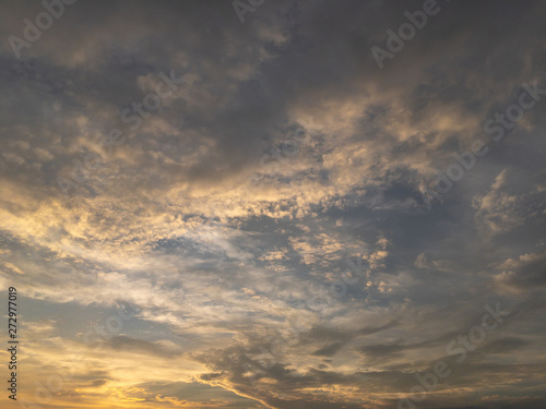 evening sky, sunset, dramatic sky with clouds © kwanruan