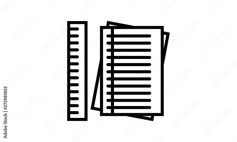 Not book and ruler icon is school equipment - Vector Not book and ruler icon is school equipment - Vector