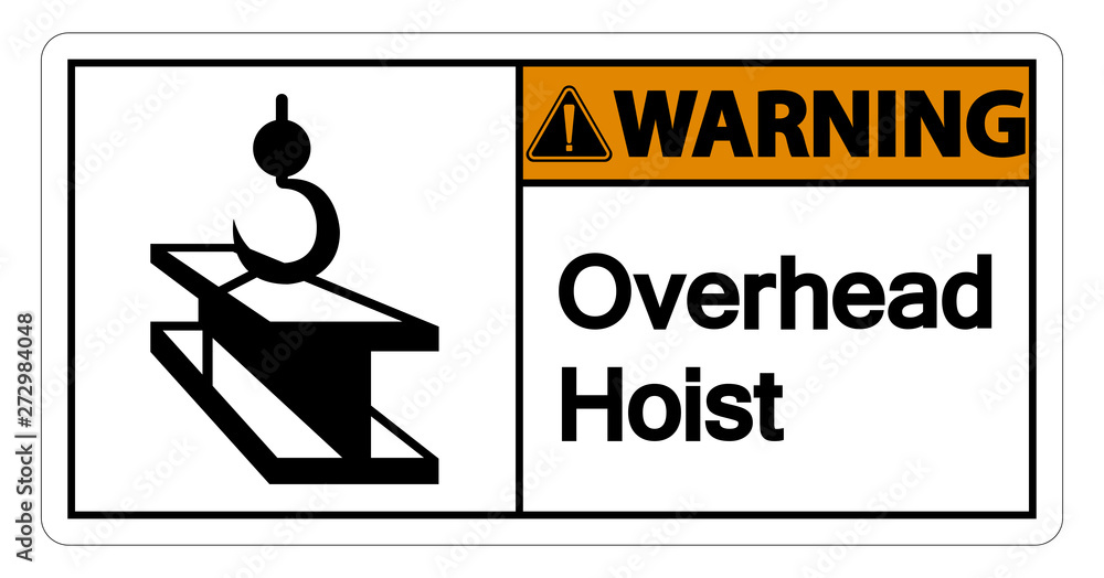 Warning Overhead Hoist Symbol Sign Isolate On White Background,Vector Illustration Warning Overhead Hoist Symbol Sign Isolate On White Background,Vector Illustration