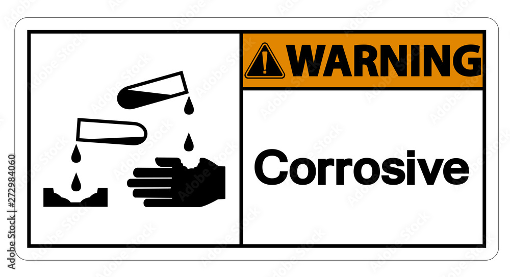 Warning Corrosive Symbol Sign Isolate On White Background,Vector Illustration