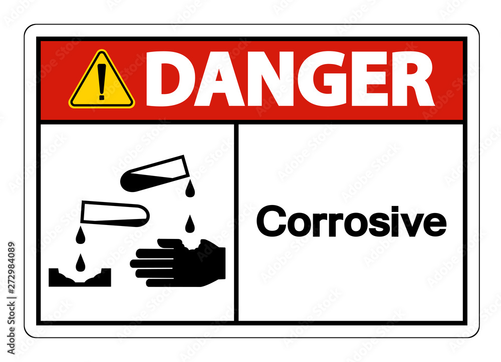 Danger Corrosive Symbol Sign Isolate On White Background,Vector Illustration Danger Corrosive Symbol Sign Isolate On White Background,Vector Illustration