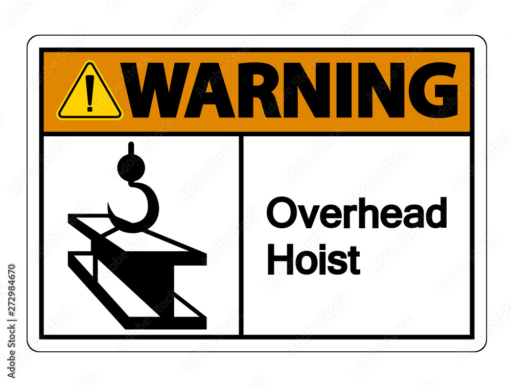 Warning Overhead Hoist Symbol Sign Isolate On White Background,Vector Illustration Warning Overhead Hoist Symbol Sign Isolate On White Background,Vector Illustration