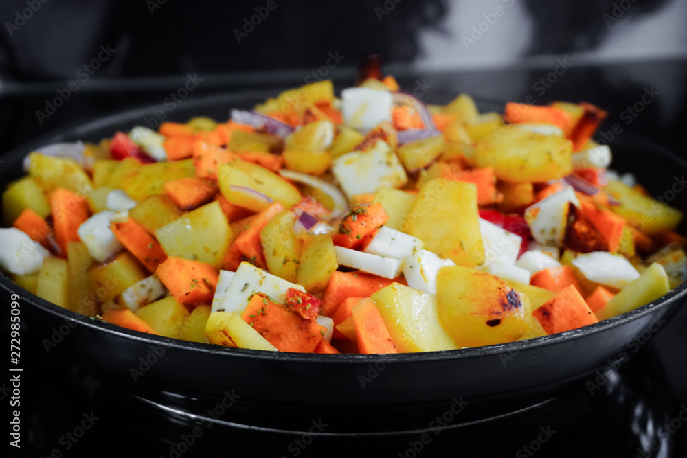 vegetables in a pan vegetables in a pan