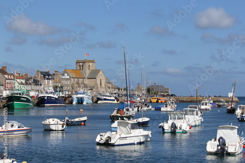 the harbour in barfleur, normandy, france in summer