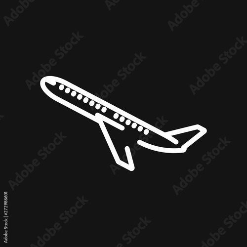 Plane icon on white background, airplane vector Illustration