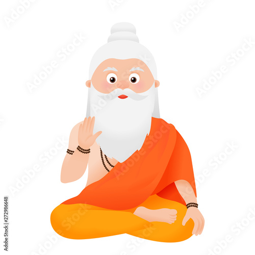 Vector illustration of spiritual teacher, Guru Purnima festival