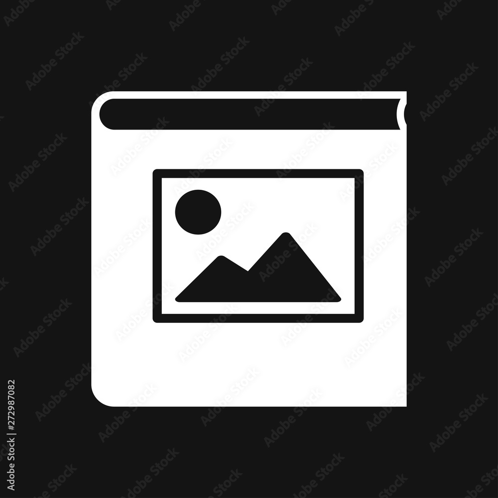 Photo album vector icon on white background. Photo album vector icon on white background.