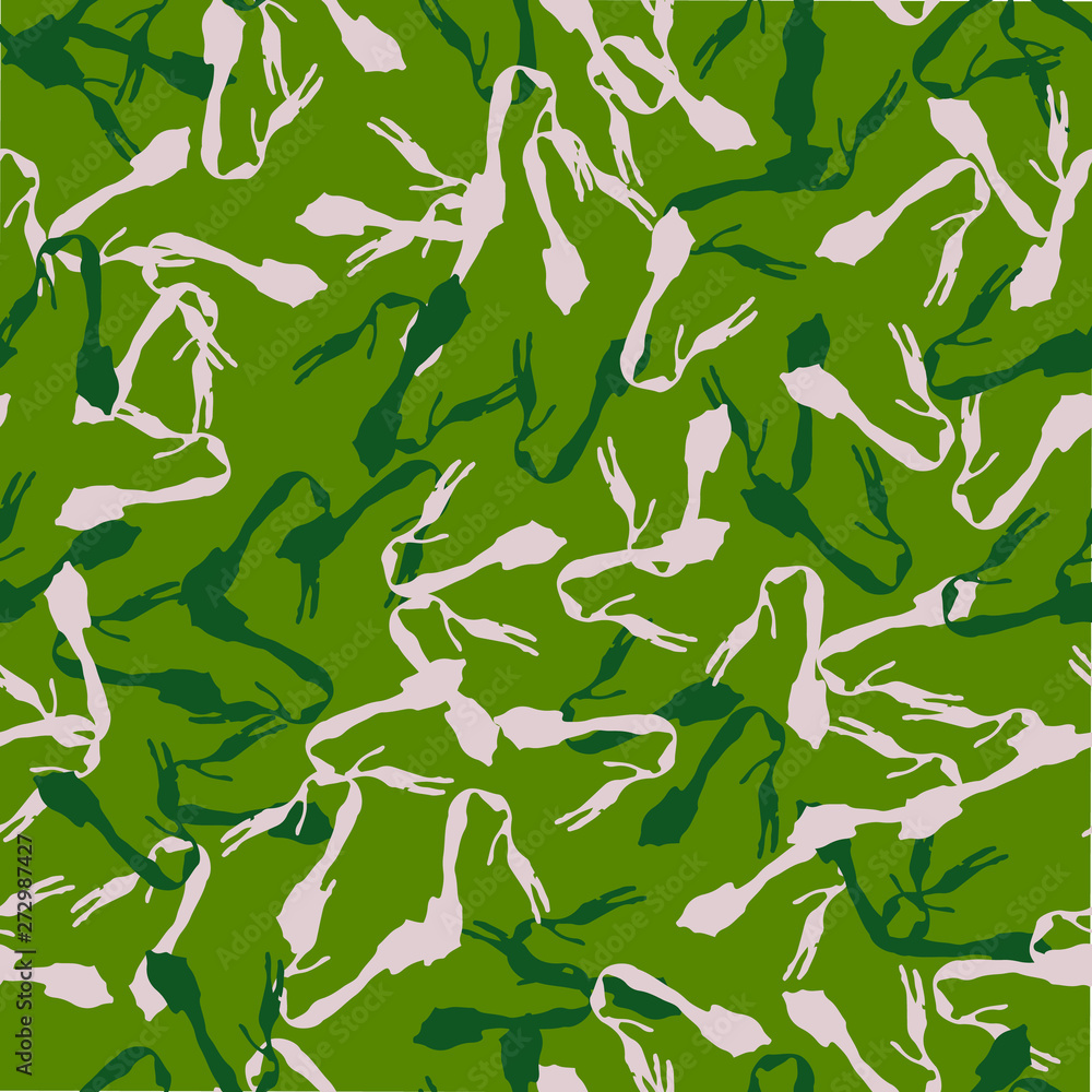 Forest camouflage of various shades of green and beige colors Forest camouflage of various shades of green and beige colors