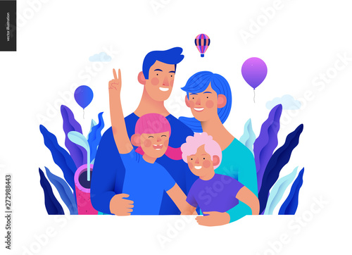 Medical insurance template - a happy family