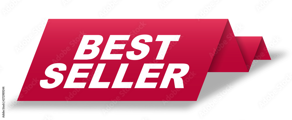 red vector banner best seller