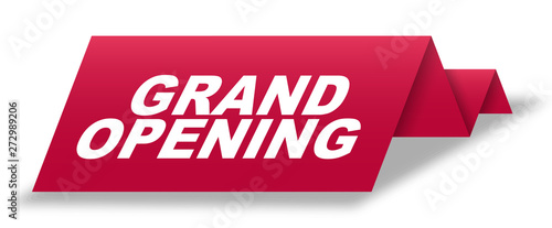 red vector banner grand opening