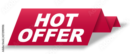 red vector banner hot offer