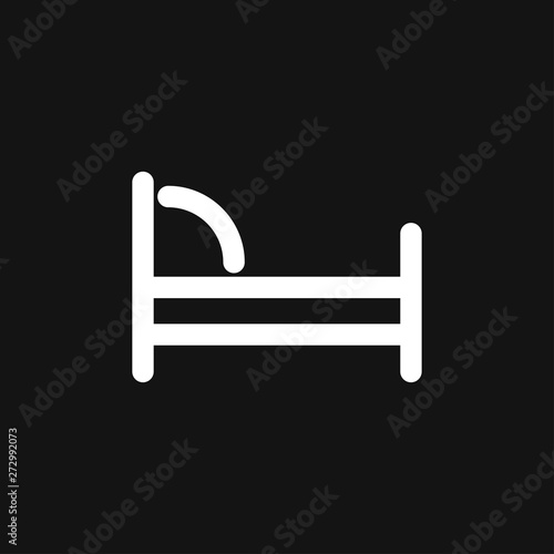 Bed icon vector, flat symbol on background.