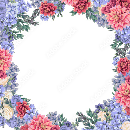 Floral frame for design save the date cards, invitations, posters and birthday decoration © lolya1988