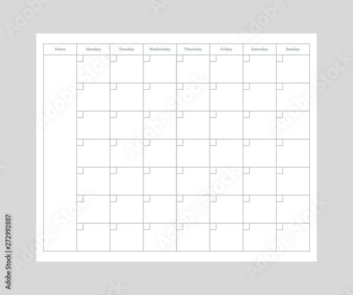 Weekly planner realistic vector mockup