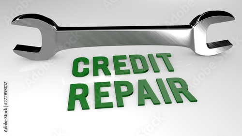 Credit repair title concept 3d illustration photo