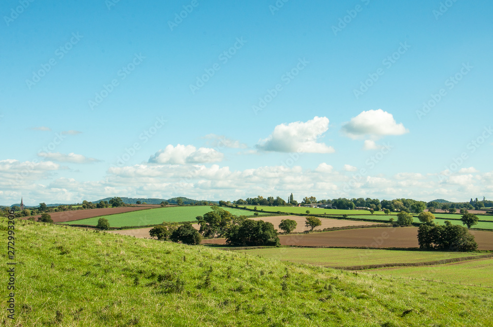 Herefordshire countryside landscape of England.