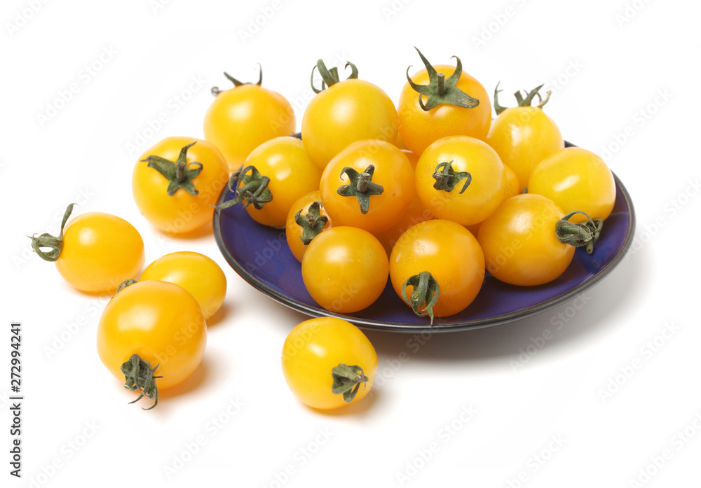 cherry tomatoes on white background