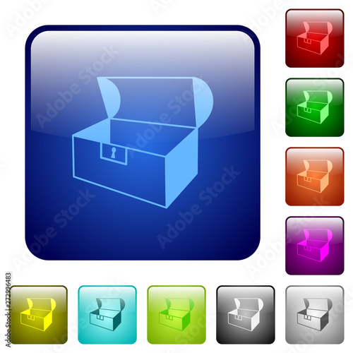 Empty open coffer color square buttons