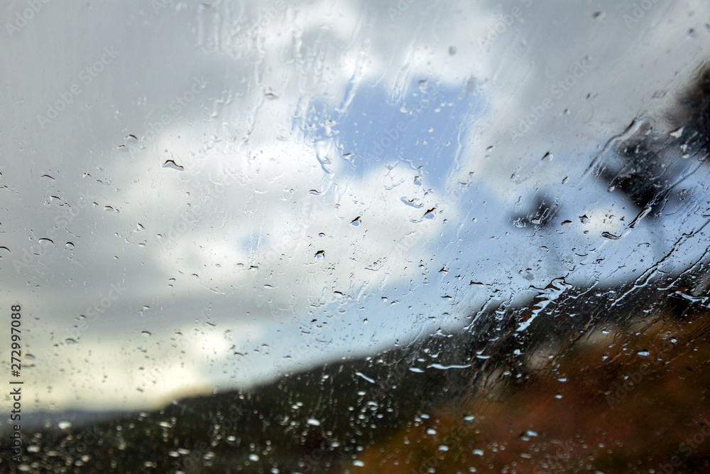 water drops on the car window water drops on the car window