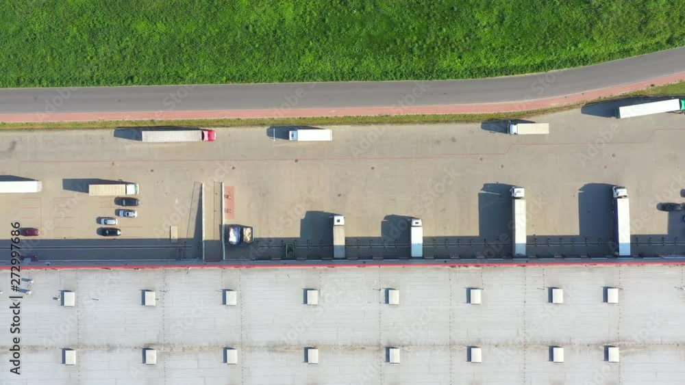 Distribution logistics buildings and industrial area - aerial view Distribution logistics buildings and industrial area - aerial view